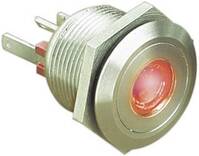 Vandálbiztos nyomógomb világítással, piros, 24V/DC, 50mA, Bulgin MPI001/28/RD