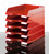 Briefablage VIVA, DIN A4/C4, stapelbar, mit Clip, hochglänzend, rot
