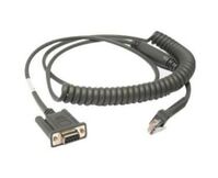 Connection cable, RS232, 9PIN, Female, 2.8 m, coiled, for: DS3508, DS3578, DS3578 FIPS, VC70N0 Zubehör Barcode Leser
