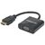 HDMI to VGA Black HDMI to VGA Converter cable, 1080p, 30cm, Male to Female, Shielded, Optional USB Micro-B Power Port, Black,