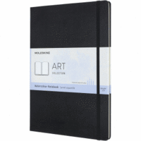 Aquarell-Notizbuch A4 200g/qm 30 Blatt Hardcover schwarz