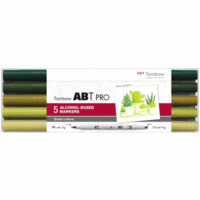 Dual-Fasermaler ABT Pro Keilspitze/Pinselspitze Alkoholbasis VE=5 Stück Green Colors