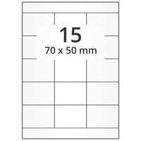 Universaletiketten 70 x 50 mm, 7.500 Haftetiketten weiß auf DIN A4 Bogen, Papier permanent