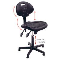 CHAISE D'ATELIER DYNAMIC H 525 - 790 mm assise en