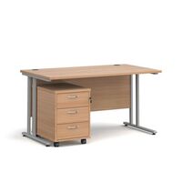 Express rectangular desk and pedestal drawer bundle