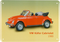 Blechschild VW Käfer Cabriolet 1980