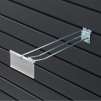 Bracket for Pegboard System / Product Hanger / Slatwall Double Hook with Swinging Pocket | 250 mm