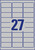 Typenschild-Etiketten, A4, 63,5 x 29,6 mm, 20 Bogen/540 Etiketten, silber