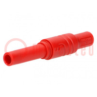 Socket; 4mm banana; 24A; 1kVDC; red; nickel plated; -15÷75°C; screw