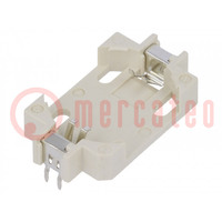 Socket; CR2032,DL2032; Batt.no: 1; horizontal,THT; H: 5.5mm; white