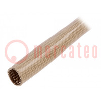 Insulating tube; fiberglass; beige; -30÷155°C; Øint: 14mm; L: 10m