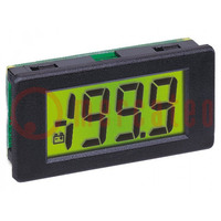 Voltmeter; digitaal,montage; VDC: 0÷200mV; op paneel; LCD; 350uA