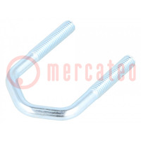 U-bolt; D; 1.25; steel; zinc; Thread len: 35mm; for antenna fixing