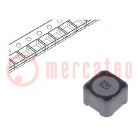 Inductor: wire; SMD; 82uH; 1.95A; 160mΩ; ±20%; 12x12x8mm; -40÷125°C