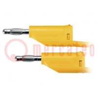 Test lead; 70VDC; 33VAC; 16A; banana plug 4mm,both sides; yellow