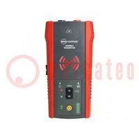 Non-contact metal and voltage detector- transmitter; LED