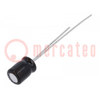 Capacitor: electrolytic; THT; 10uF; 50VDC; Ø5x7mm; Pitch: 2mm; ±20%