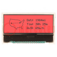 Display: LCD; grafisch; 128x32; COG,FSTN Positive; rood; LED; 3VDC
