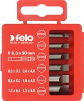 Felo Profi Bit-Box 6-teilig Industrie E 6,3 x 50 mm Schlitz SL