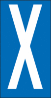 Buchstaben - X, Blau, 57 x 22 mm, Baumwoll-Vinylgewebe, Selbstklebend, B-500