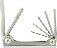 Zestaw kluczy trzpieniowych, kątowych, w składanym uchwycie, z metalu, 1,5-6mm 7-częściowy FORTIS