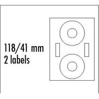 Logo etykiety na CD 118/41mm, A4, matowe, białe, 2 etykiety, 2 płyty, 140g/m2, pakowane po 10 szt., do drukarek atramentowych i la