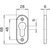 Skizze zu WG cilinderrozetta PZ, látható csav., 27 x 67 x 6 mm, ezüst eloxált alu