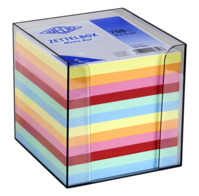 Zettelbox 9,5x9,5cm ra Kunststoff gefüllt 7 fbg.