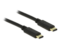 DeLOCK 2m, 2xUSB2.0-C USB cable USB 2.0 USB C Black