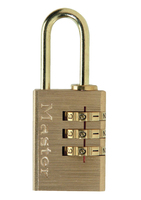 MASTER LOCK 20mm wide aluminium body with brass finish set-your-own combination padlock