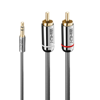 Lindy 35332 audio kabel 0,5 m 3.5mm 2 x RCA Antraciet