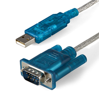 StarTech.com ICUSB232SM3 csatlakozó átlakító DB-9 USB 2.0 A Kék, Átlátszó