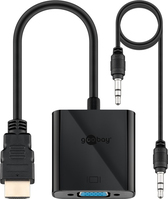 Goobay 71803 Videokabel-Adapter 0,15 m HDMI Typ A (Standard) VGA (D-Sub) + 3.5mm Schwarz