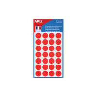 APLI 111843 étiquette auto-collante Rond Permanent Rouge