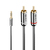 Lindy 35332 audio kabel 0,5 m 3.5mm 2 x RCA Antraciet