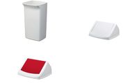 DURABLE Couvercle DURABIN FLIP LID SQUARE 40, blanc/rouge (9574018)