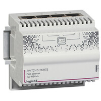 Switch modulaire pour mise en réseau informatique 4 sorties RJ45 10Mégabits à 100Mégabits IP20 IK04 4 modules (413010)