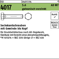 ISO 4017 5.6 M 16 x 90 galv. verzinkt, AD-W7/1 gal Zn VE=S