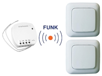 SmartHome Funk Schalter Set = Mini Funk-Einbauschalter + 2 x Funk-Wandschalter