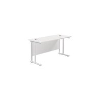 Jemini Cantilever Rectangular Desk 1200x600mm White/White KF806295