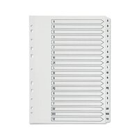 Q-Connect 20-Part A-Z Index Multi-Punched Reinforced Board Clear Tab A4 WhiteKF0