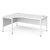 Maestro 25 left hand ergonomic desk 1800mm wide - white bench leg frame and whit