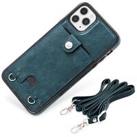 NALIA Necklace Cover with Chain compatible with iPhone 11 Pro Max Case, PU Leather Silicone Phone Skin with Card Slot & Holder Strap, Slim Protective Mobile Back Rugged Shockpro...