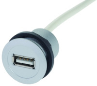 USB 2.0 Kabel für Frontplattenmontage, USB Buchse Typ A auf USB Stecker Typ A, 0