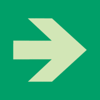 Sicherheitskennzeichnung - Richtungspfeil, gerade, Grün, 15 x 15 cm, B-7583