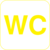 Piktogramm - WC, Gelb, 30 x 30 cm, PVC-Folie, Selbstklebend, Permanent haftend