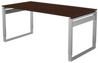 Schreibtisch, BxTxH 1600x800x680-820 mm, Kufen-Gestell alusilber, Schwebeplatte