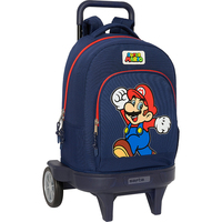 MOCHILA GDE. C/RUEDAS COMPACT EVOL. EXT. SUPER MARIO "WORLD"