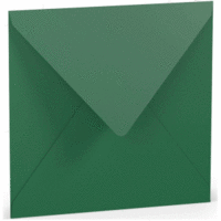 Briefumschlag 16,4x16,4cm Nassklebung Seidenfutter Tannengrün