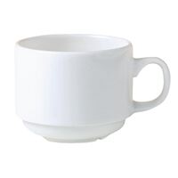 Steelite Monaco White Stacking Cups - Oven and Freezer Safe 212ml Pack of 36
